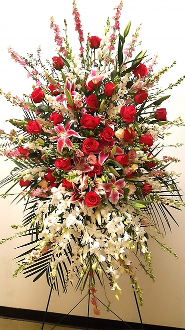 Pink and White standing Spray