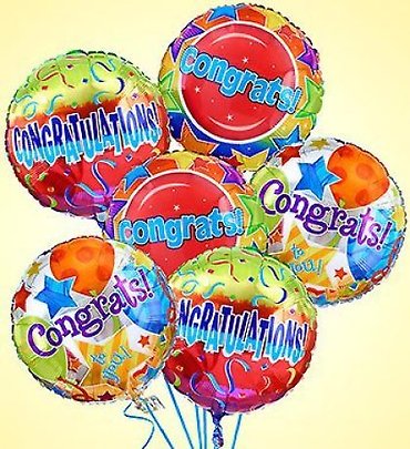 6 Congratulations Balloons